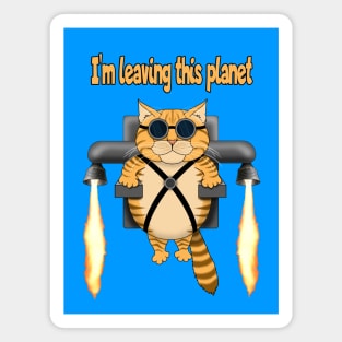 Cool Jet Pack Cat Design Magnet